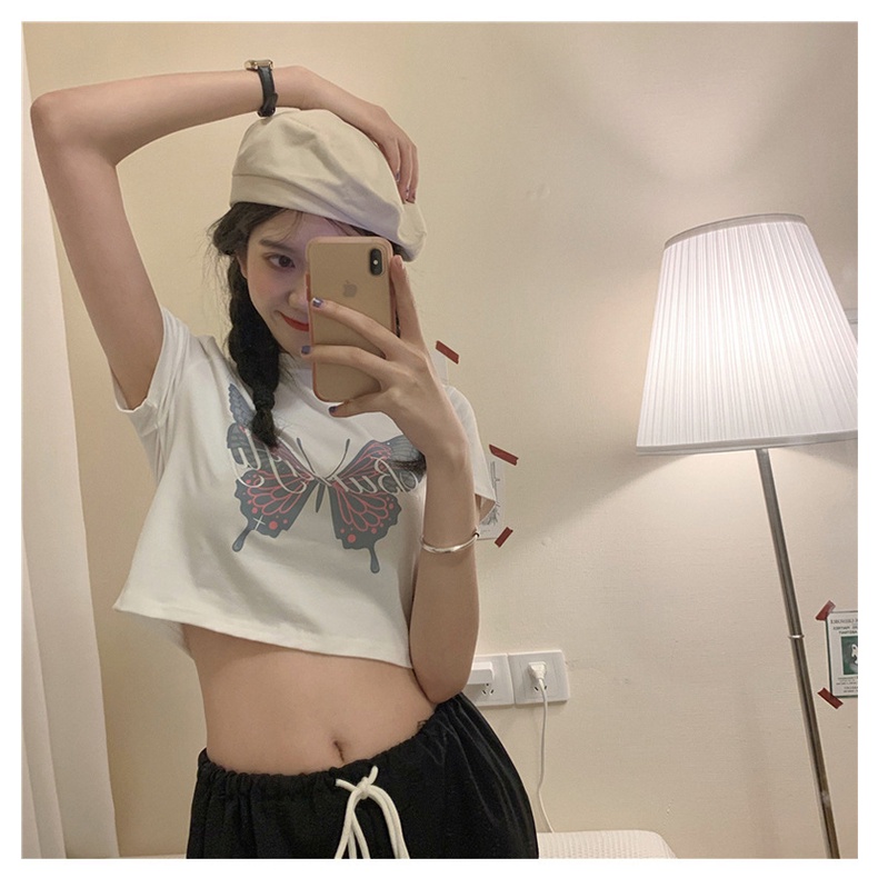 NRVP Áo Thun Tay Ngắn Dáng Ôm In Họa Tiết Thời Trang Đường Phố Hàn Quốc 2023