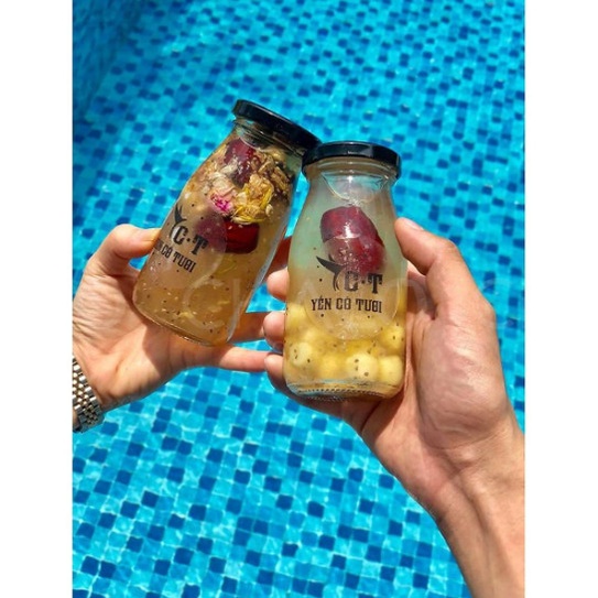 Combo 5 Chai thủy tinh đựng sữa nắp thiếc 200ml