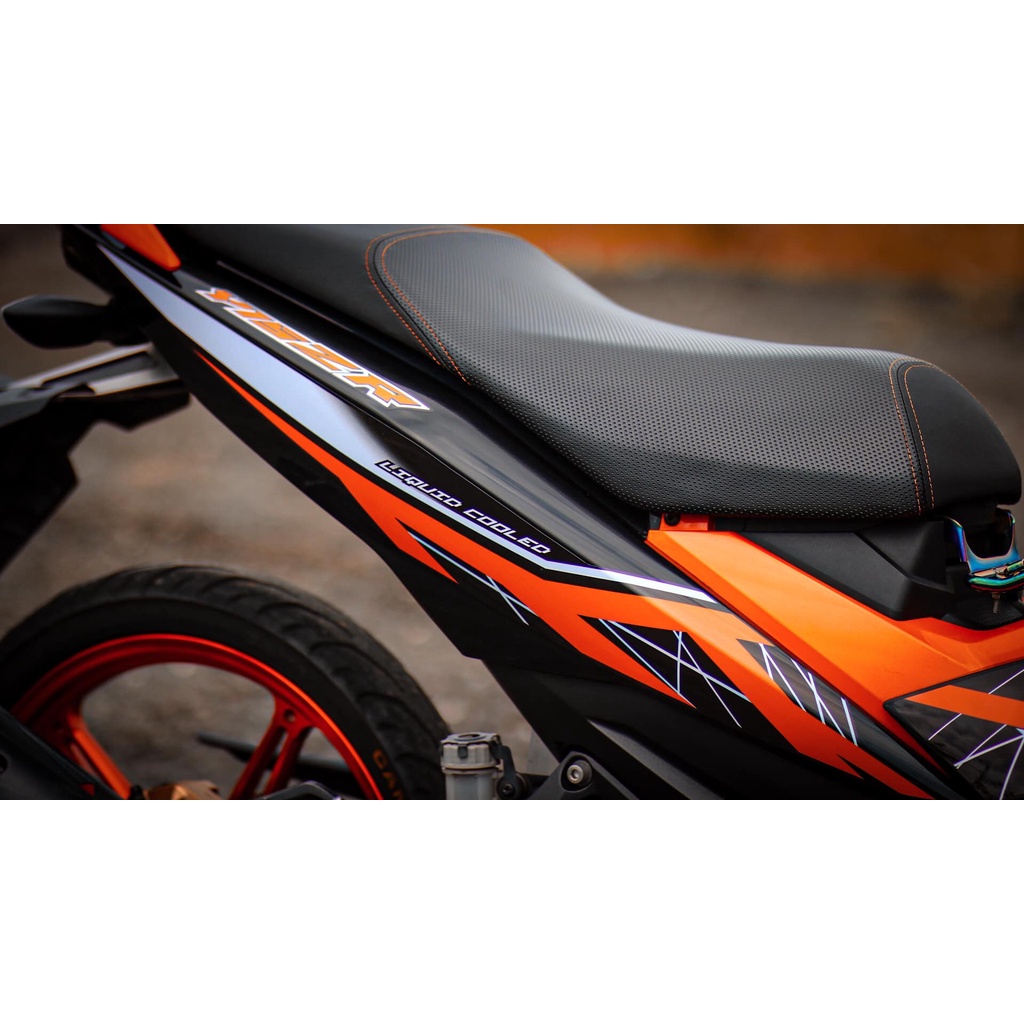 Tem rời Y15ZR cam cho Exciter 150 đen - tem cao cấp không bay màu