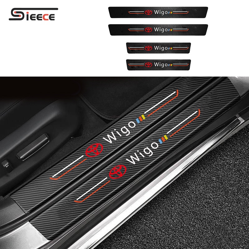 Sieece Cho Toyota Wigo Miếng Dán Tay Nắm Cửa Ô Tô Sợi Carbon Miếng Dán Hõm Cửa Ô Tô Chống Xước Trầy Xe Hơi Dán Xe Trang Trí ô Tô