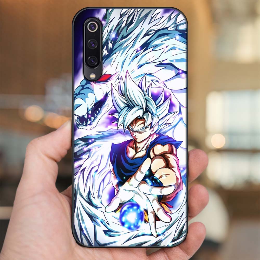 Ốp lưng Xiaomi Mi 9, Mi 9 SE viền đen in hình Son Goku Dragon Ball Super Saiyan