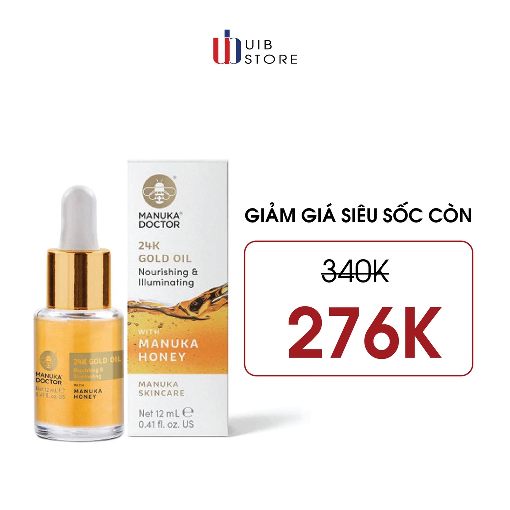 Dầu dưỡng da mặt vàng 24K Manuka Doctor 24K Gold Face Oil 12ml - UK (Anh Quốc)