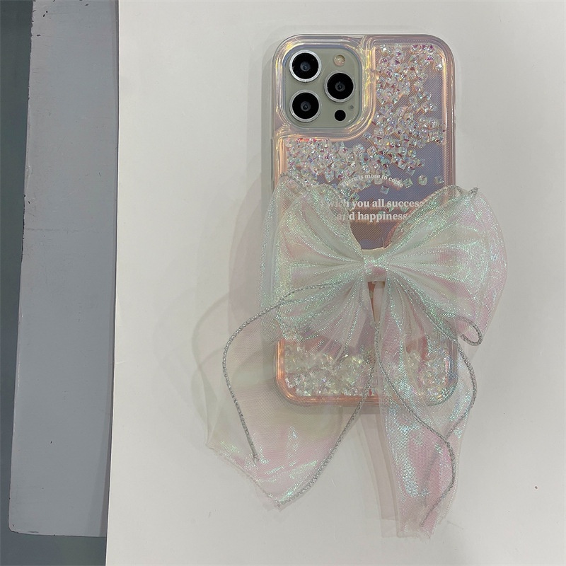 Ốp Điện Thoại Silicon Hình Nơ Phối Ren Cho Iphone7 / 8 14promax 13 XS Max 12 11