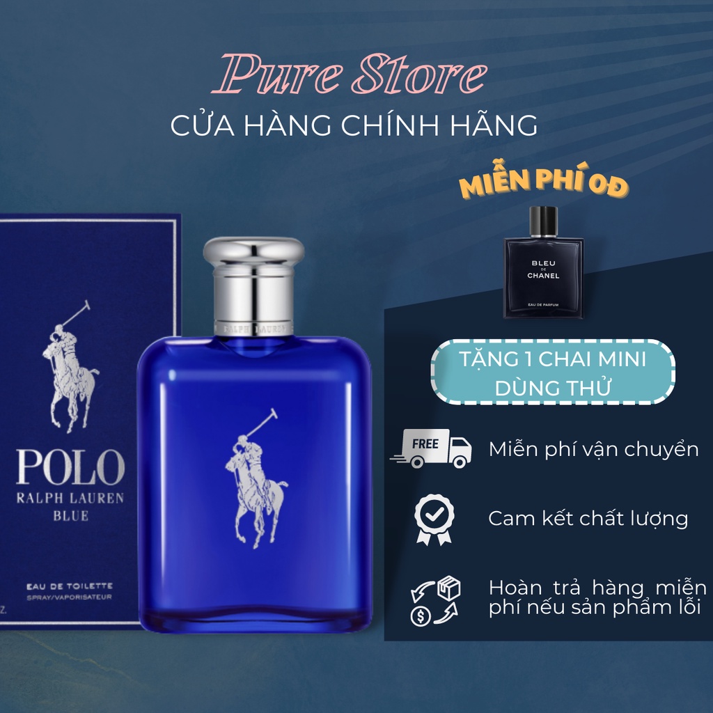 Nước hoa nam Polo Blue EDP Full Size, nước hoa hương gỗ nam tính hấp dẫn