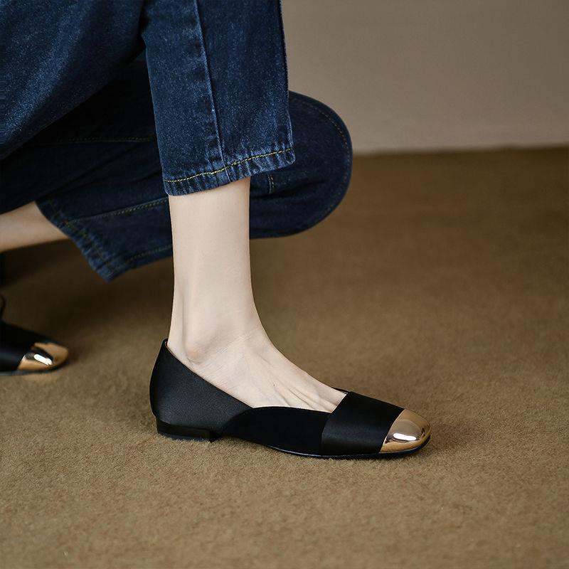 Giày Búp Bê Đế Bằng Mũi Vuông Màu Sắc Thời Trang Mùa Thu Cho Nữ