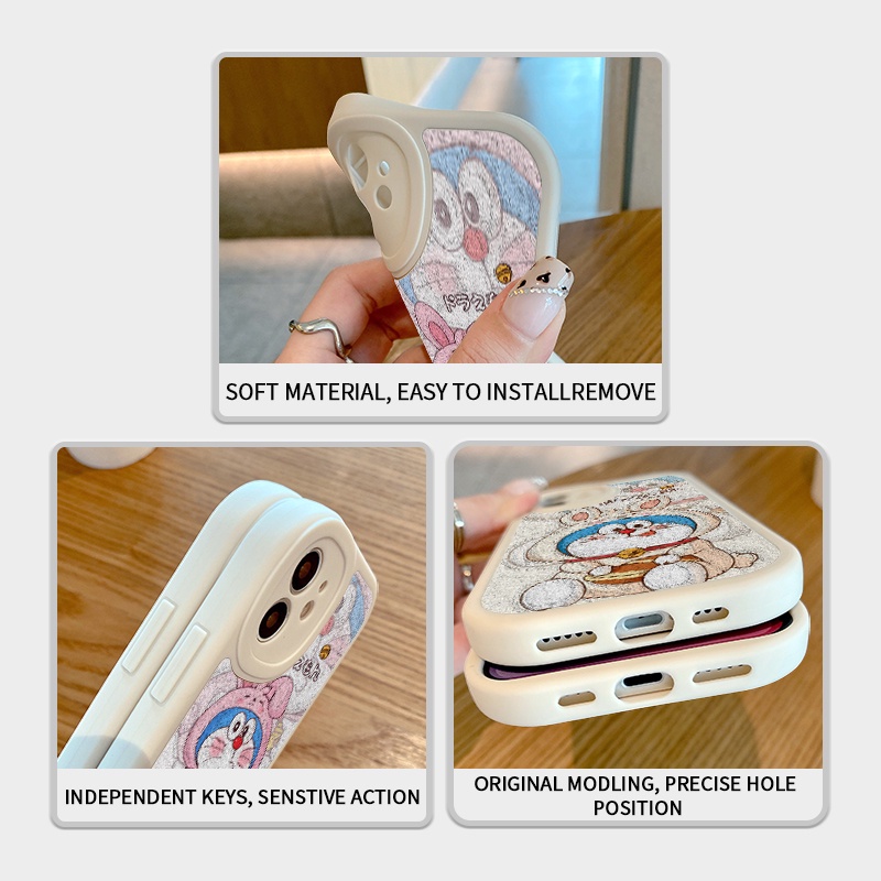 Ốp Điện Thoại Da PU Viền Silicon Họa Tiết Hoạt Hình Doremon Dễ Thương Chống Sốc Cho Xiaomi Redmi Note 11 Note 11S 4G