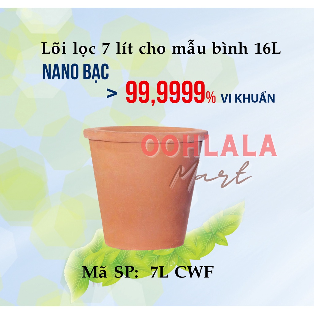 Lõi lọc gốm 7L - Nano Bạc khử khuẩn (dùng cho Bình lọc nước SWACF màu xanh 16L)