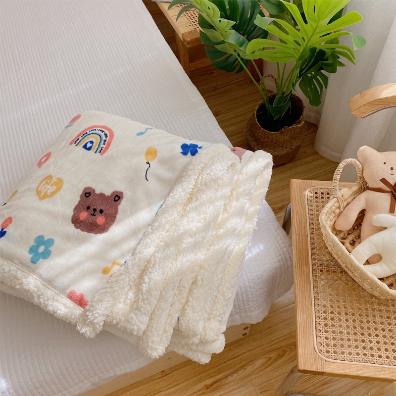Babyfair Chăn trẻ em Phim hoạt hình dễ thương mềm mại thoải mái cho Văn phòng tại nhà Trường đi du lịch
