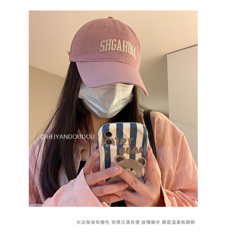 Nón Lưỡi Trai Cotton Màu Hồng Thiết Kế Mới Thời Trang Dành Cho Nữ