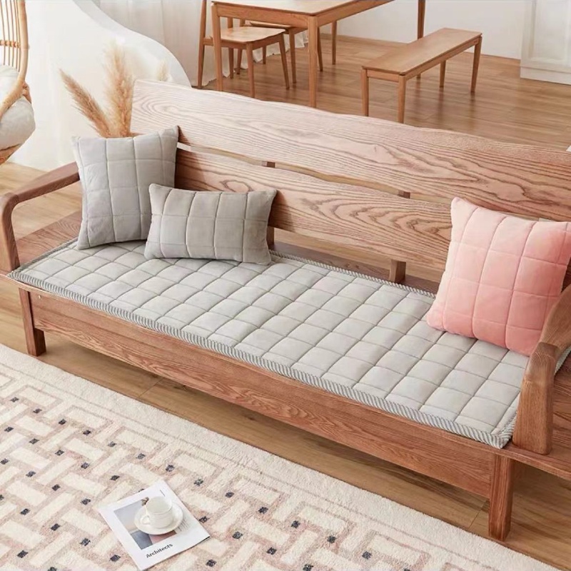 Vỏ Bọc Đệm Ghế Sofa Gỗ Trơn Dày Dặn Chống Trượt Thông Dụng