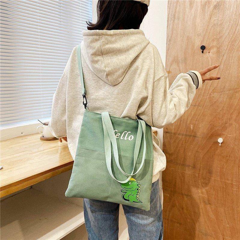 Túi Xách Canvas Sức Chứa Lớn Kiểu Dáng Đơn Giản Thời Trang Cho Nữ