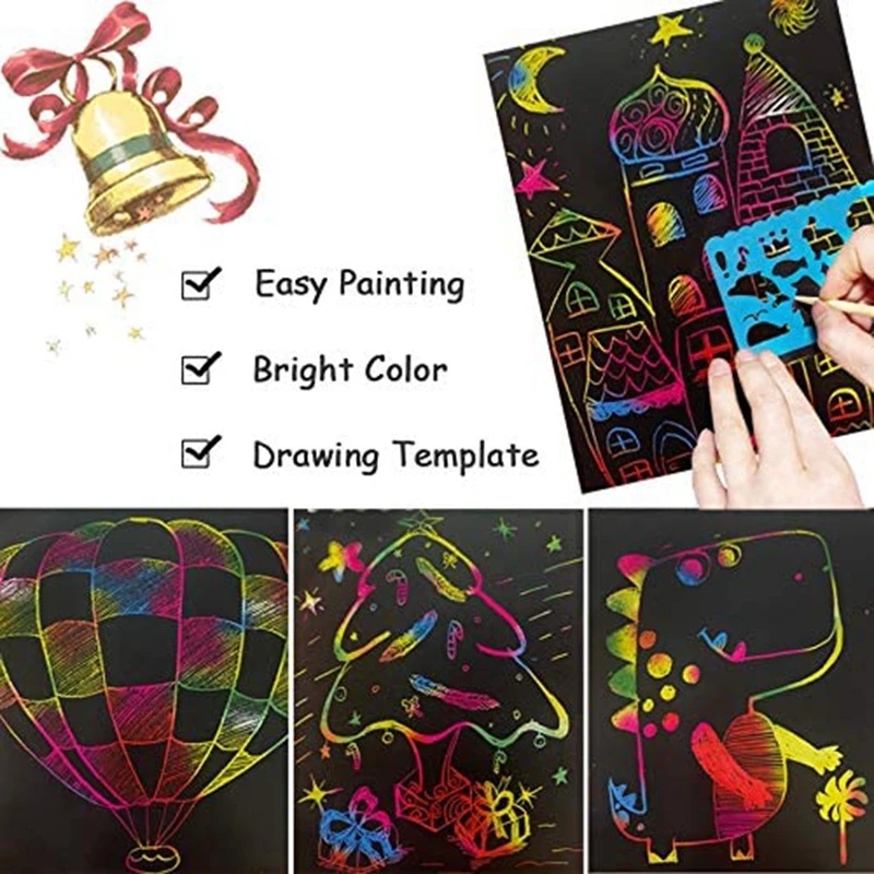 Bộ 10 Tấm Giấy Ghi Chú Vẽ Graffiti Màu Cầu Vồng Dành Cho Trẻ Em DIY