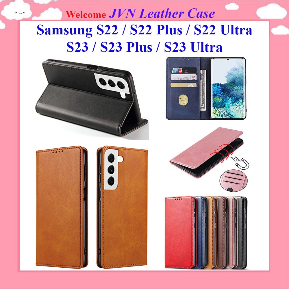 Bao da Samsung S22, S22 Plus, S23 FE, S22 Ultra, S23, S23 Plus, S23 Ultra kiểu ví dạng từ tính
