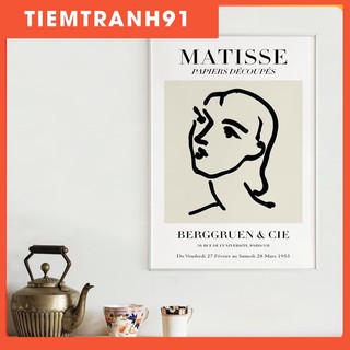Tranh Canvas Cao Cấp | Tranh Matisse Woman Portrait, Henri Matisse Wall Art, Abstract Woman Figure, French Wall Art
