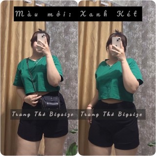 [ BIGSIZE ] Áo Thun Croptop Cổ Tim 65-90kg