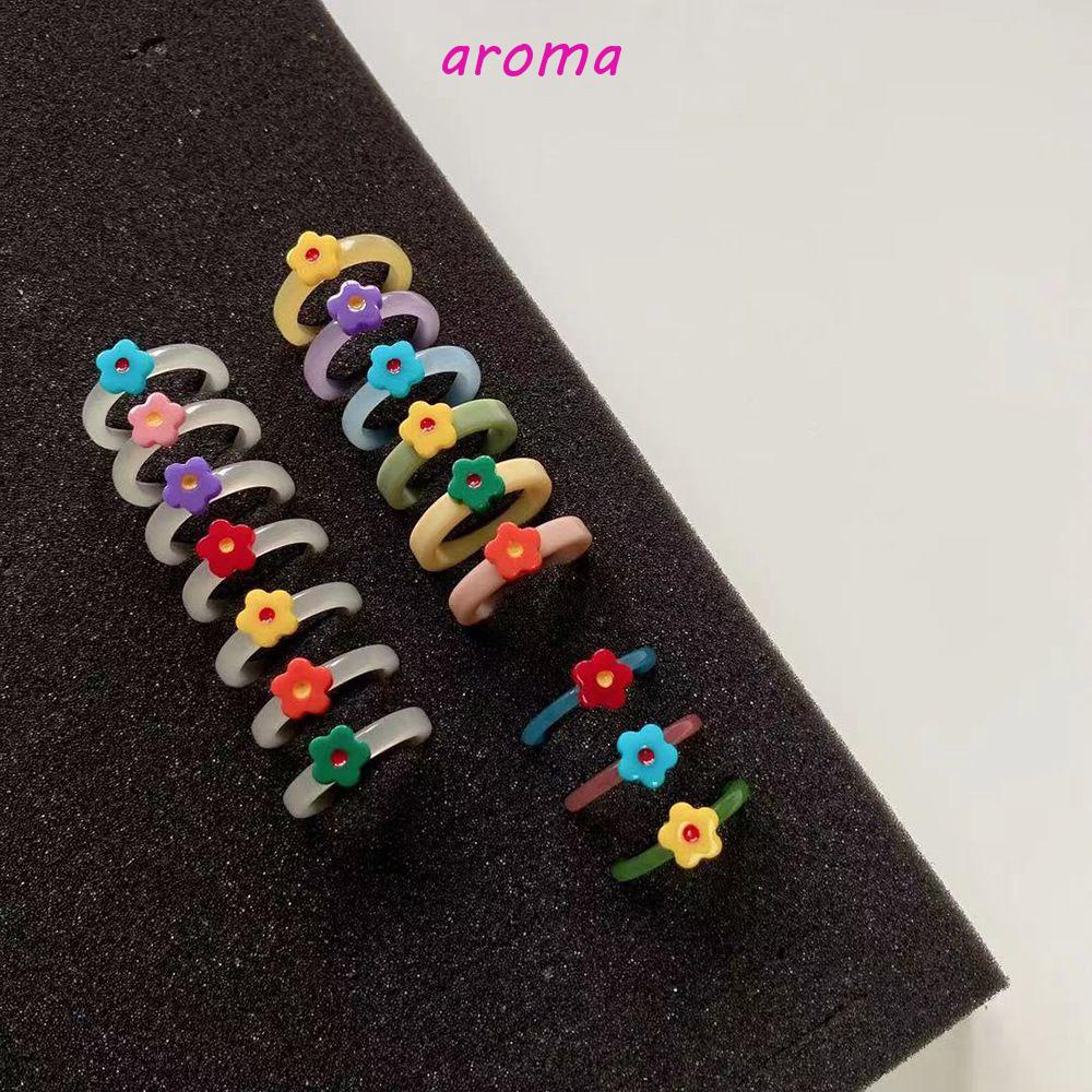 Nhẫn Acrylic Trong Suốt Họa Tiết Hoa Phong Cách Hàn Quốc Tinh Tế Thời Trang Cho Nữ