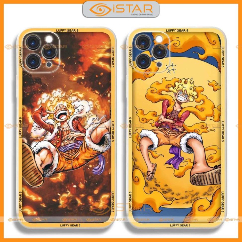 Ốp lưng iPhone cạnh vuông anime one piece luffy gear 2/3/4/5 đảo hải tặc cho ip 6/6s/7/8/X/XS/11/12/13/14 Pro Plus Max