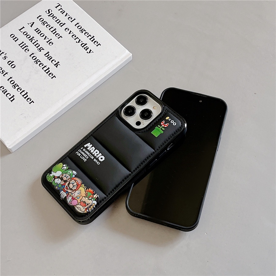 Ốp Điện Thoại Cotton Họa Tiết Hoạt Hình Super Mario Cho iphone 14 Pro Max / 14 Plus / 13 Pro Max 12 Pro 11 Pro Max X XS XR