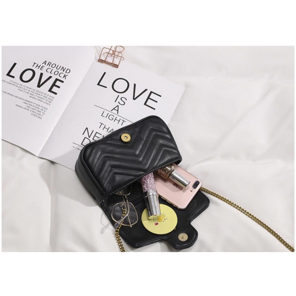 Túi Đeo Chéo Da Mềm Màu Trơn Họa Tiết Hình Thoi Thời Trang