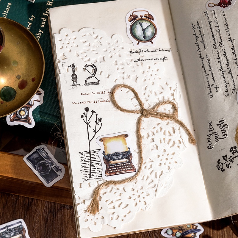 Hộp 46 Miếng Dán Ghi Chú Trang Trí Nhật Ký Phong Cách Vintage Penlab C7336