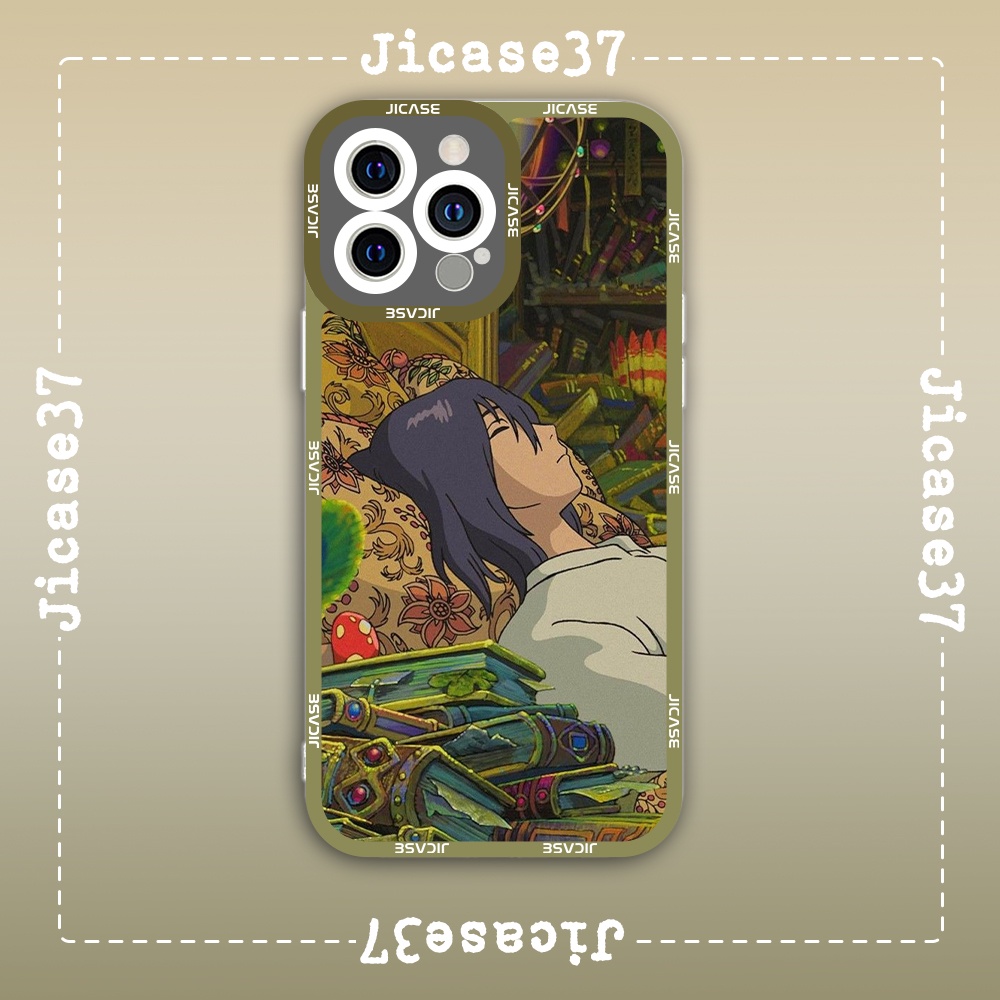 Ốp lưng iphone cạnh vuông Jicase Howl's Moving Castle Lâu Đài Bay Của Pháp Sư Howl 8plus/x/xs/11/12/pro/max/plus/promax