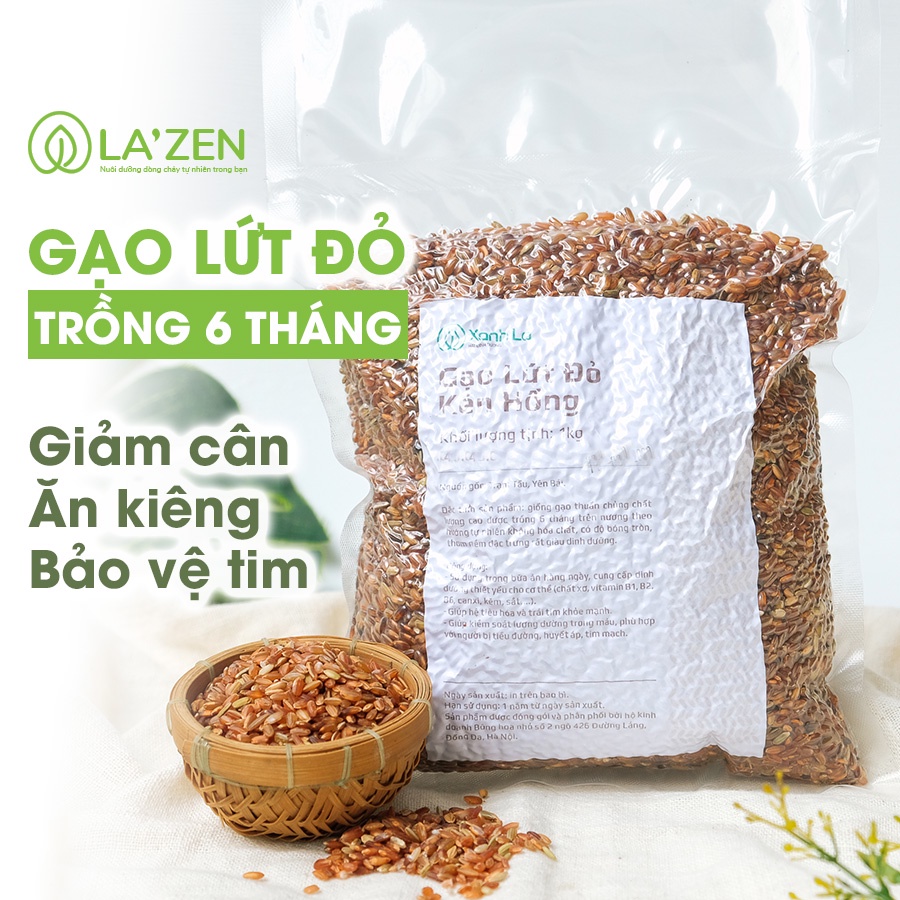 Gạo Lứt đỏ hữu cơ Yên Bái cao cấp 1kg dễ nấu, cơm mềm dẻo La'zen