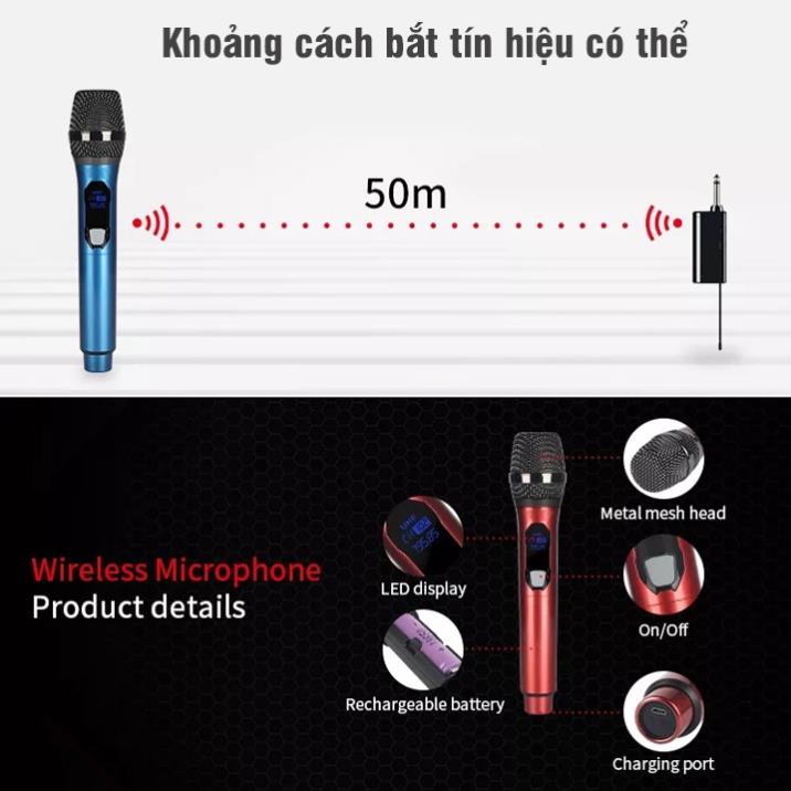 Bộ micro không dây ONTEKCO MU02 pin sạc, Sóng UhF hát karaoke gia đình chuyên nghiệp, Bảo hành 12 tháng, chống hú tuyệt | BigBuy360 - bigbuy360.vn