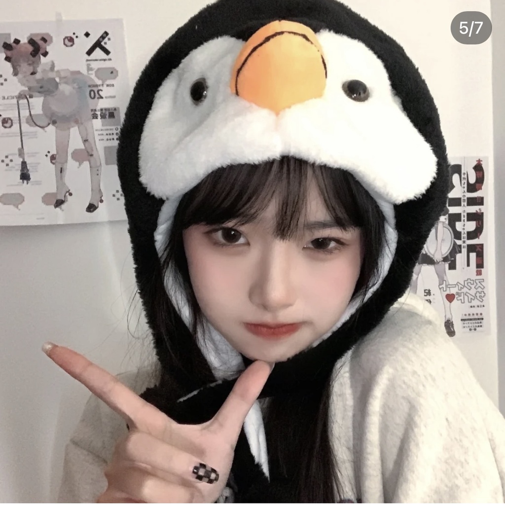 Mũ giữ ấm hình chim cánh cụt hoạt hình