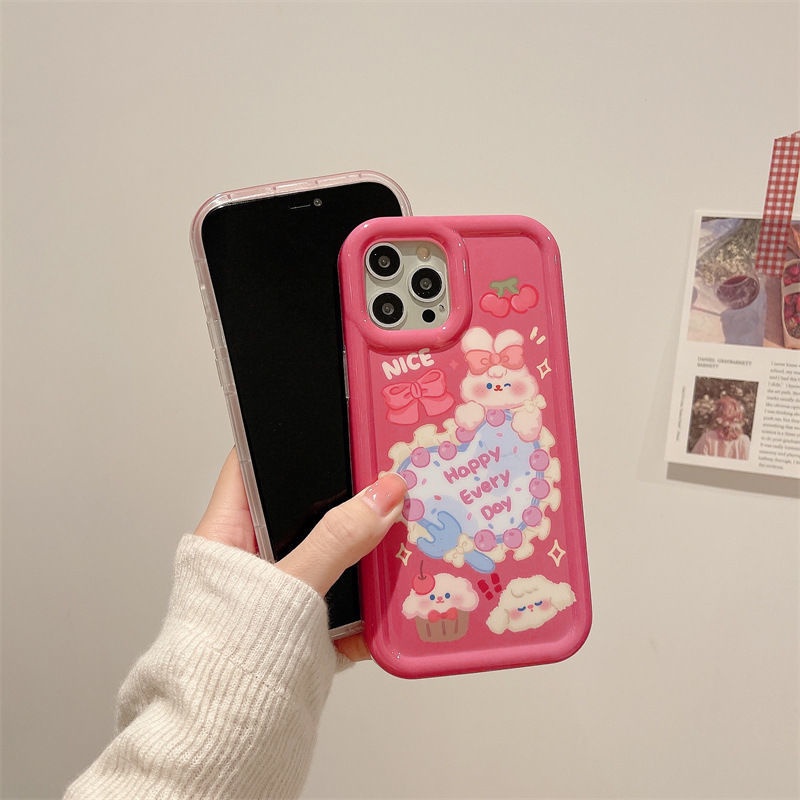 Ốp Điện Thoại TPU Silicone Trong Suốt Chống Sốc In Hình Thỏ Cho IPhone 14 13 11 12 Pro XS Max X XR 7 8 Plus