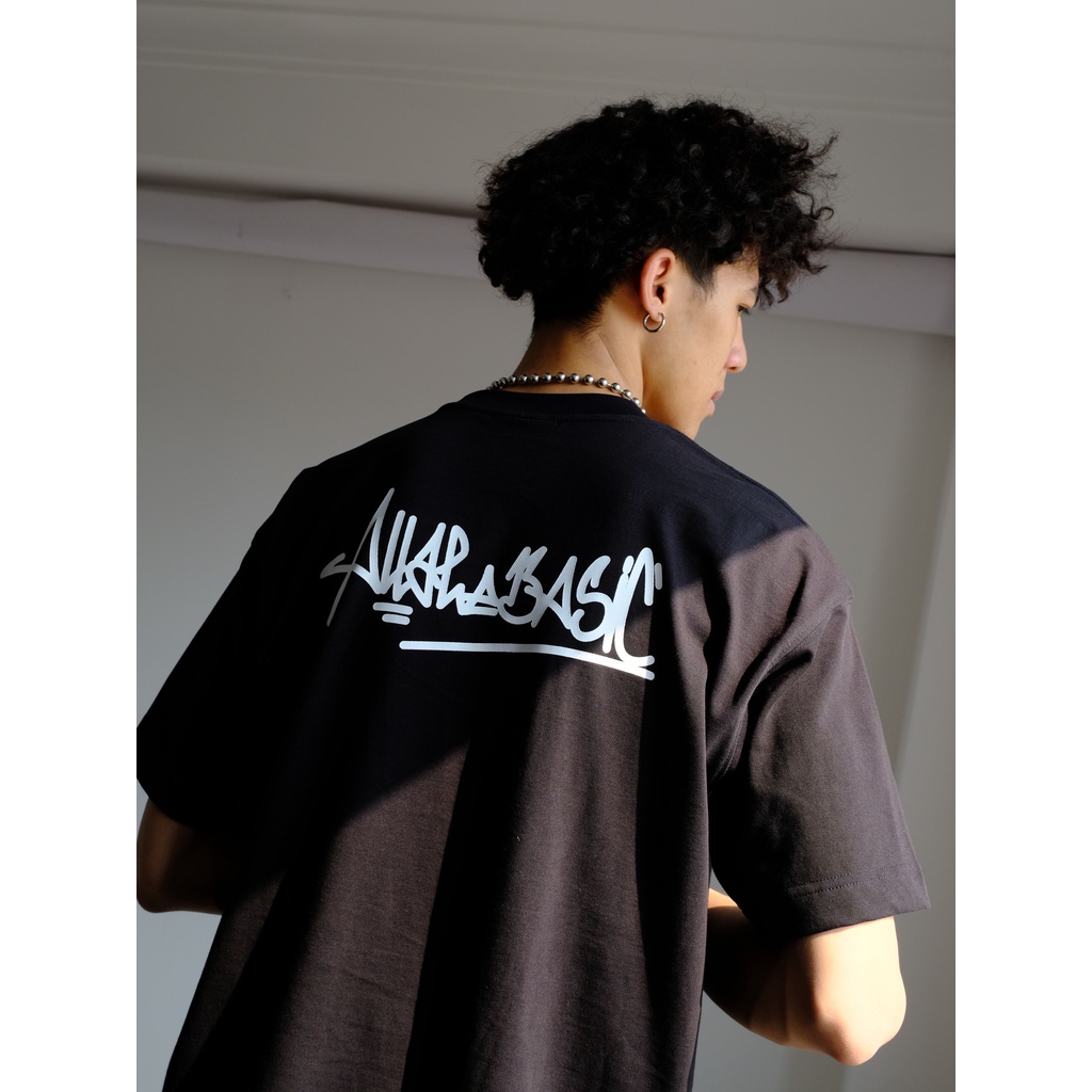 Áo thun vải dày in logo Graffity All The Basic - Đen