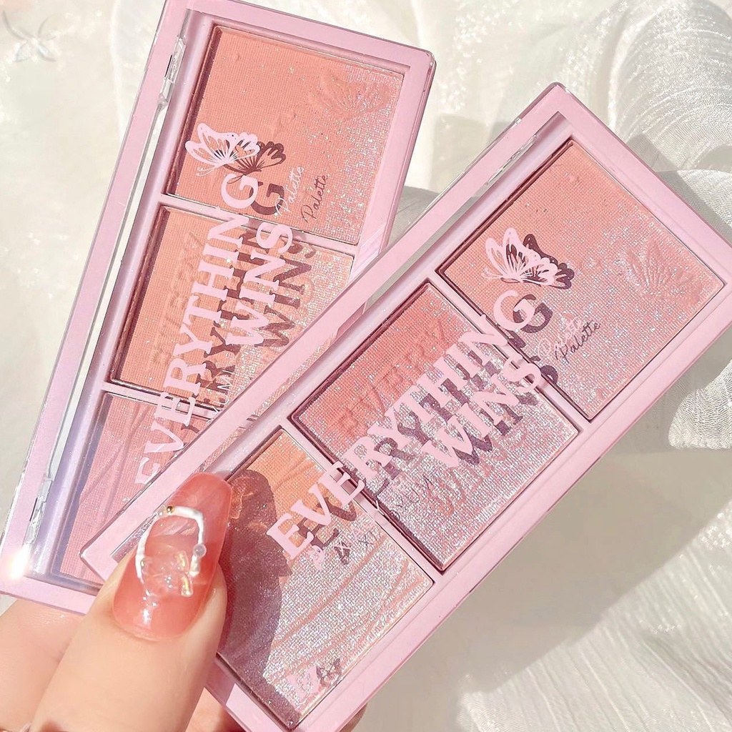 Jmmz Bảng Phấn Bắt Sáng Màu Đôi Lấp Lánh Trang Điểm Nổi Bật