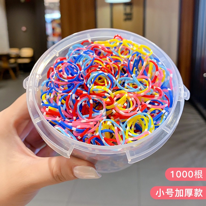 Set 2000 Dây Thun Buộc Tóc Nhiều Màu Dễ Thương Cho Bé Gái