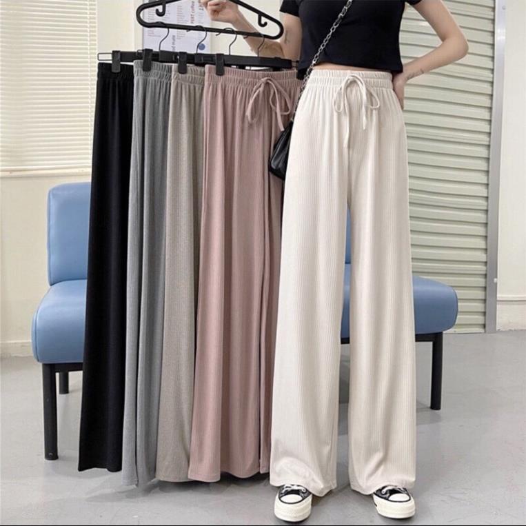 Quần ống rộng nữ, quần len tăm cạp chun xịn đẹp, chất tăm dày dặn anhphuong9517