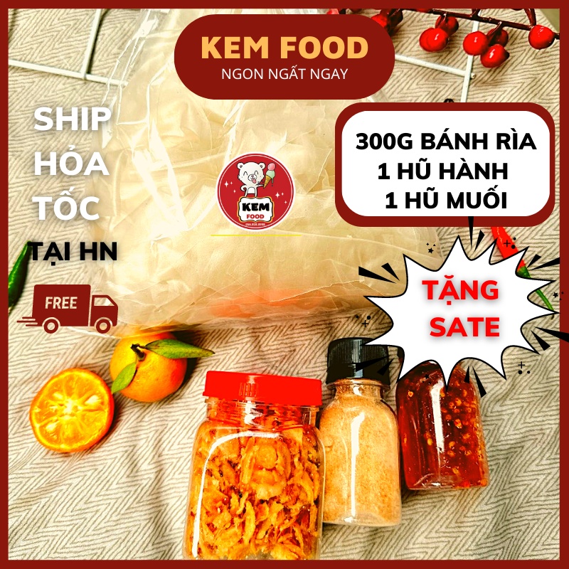 COMBO Bánh Rìa Phơi Sương + Muối Nhuyễn + Hành Phi + Tặng Lọ Sate
