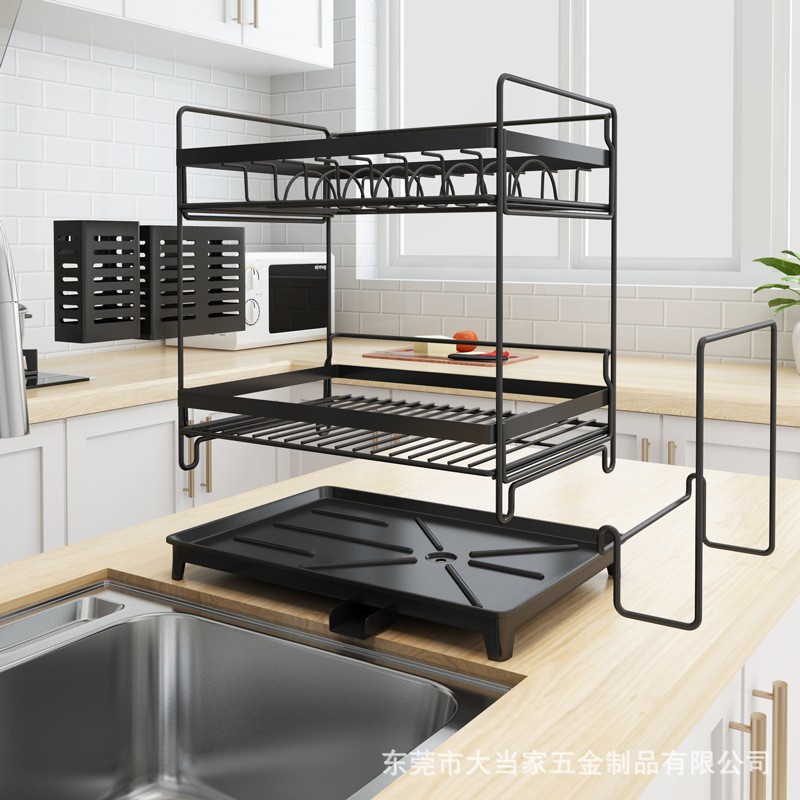 Giá Đựng Chén Dĩa / Dao Bằng Thép Không Gỉ Tiện Dụng Cho Nhà Bếp
