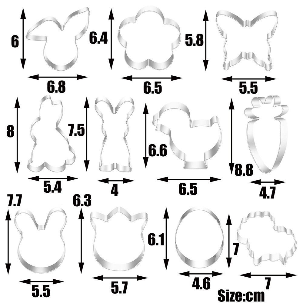 Bộ 5 Khuôn Làm Bánh Sandwich Bằng Thép Không Gỉ Hình Thỏ Phục Sinh 3D