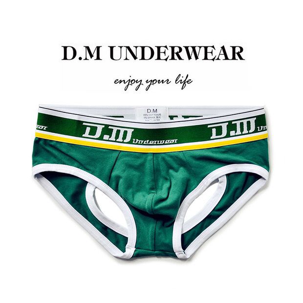 N001 Men's Underwear Low Waist Sexy Cotton Comfortable and Seductive Sports Tee Pants Letter Double Tee Sweat-absorbing Fun Back Space