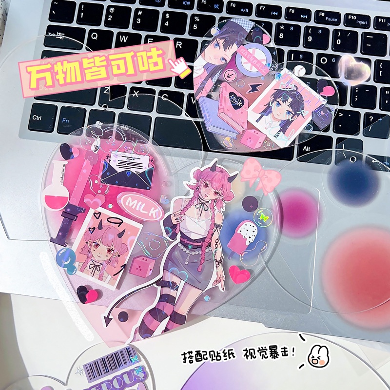 Móc Chìa Khóa Bằng Acrylic Màu Gradient Kích Thước Lớn DIY