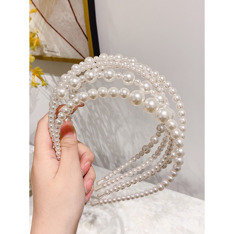 Băng Đô Đính Ngọc Trai Chống Trượt Thời Trang Pháp 2023