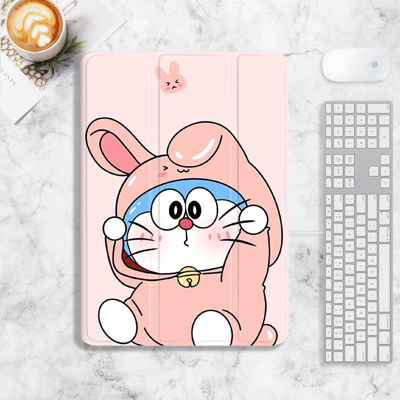 Bao Da Máy Tính Bảng Hình Thỏ Doraemon Cho iPad mini 4 / 5 / 6 air 1 / 2 / 3 4 5 10.2 gen 7 8 9 pro 11 gen 10 2022