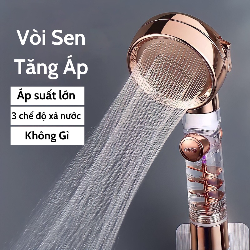 Vòi sen tăng áp cánh quạt cao cấp có 3 chế độ tiết kiệm nước