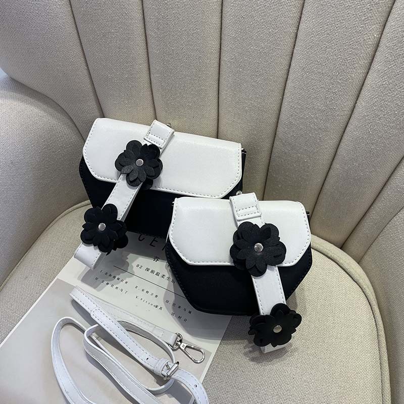 MISCHA Túi Xách Đeo Vai Chất Liệu Da PU Họa Tiết Hoa Dễ Thương Thời Trang Cho Nữ