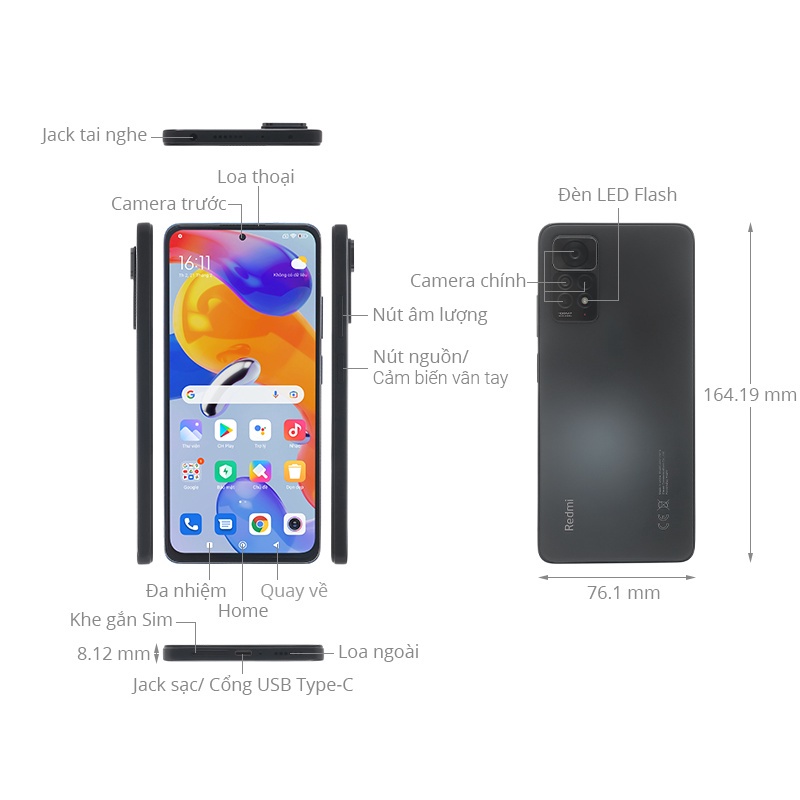 Điện thoại Xiaomi Redmi Note 11 Pro bộ nhớ 128GB RAM 8GB, màn Full HD, bảo hành 12 tháng | BigBuy360 - bigbuy360.vn