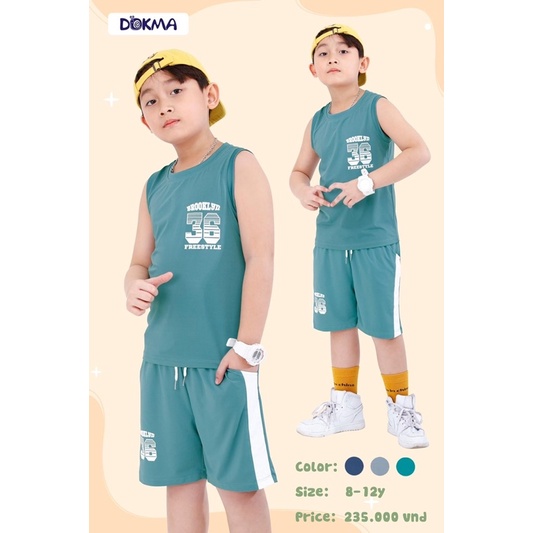 Bộ Ba Lỗ Thể Thao Dokma cho bé trai 8-12y