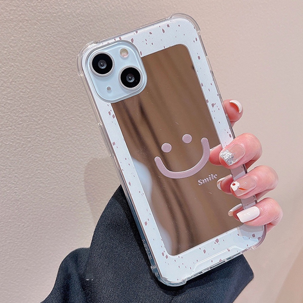 Ốp Điện Thoại TPU Mềm Chống Bụi Bẩn Chống Thấm Nước Gắn Gương Trang Điểm Thời Trang Cho IPhone 11 12 13 14 Pro Max