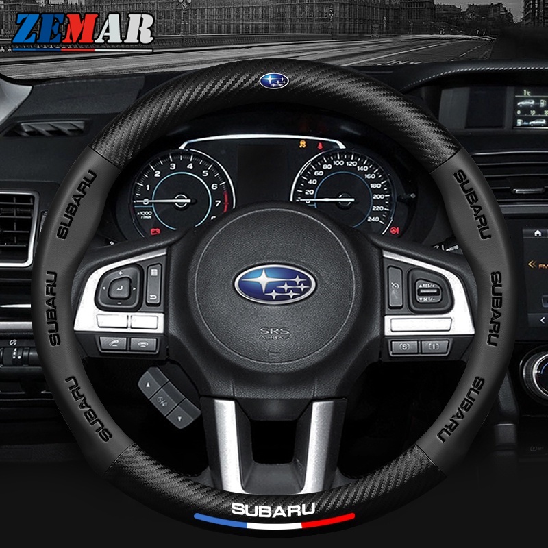 Vỏ Bọc Vô Lăng Xe Hơi Subaru 38CM Forester sk XV Impreza wrx sti Outback In Logo 3D Bằng Sợi Carbon