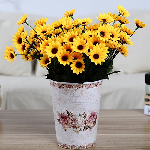 1 Bó Hoa Hướng Dương Nhân Tạo 14 Bông Trang Trí Tiệc Cưới