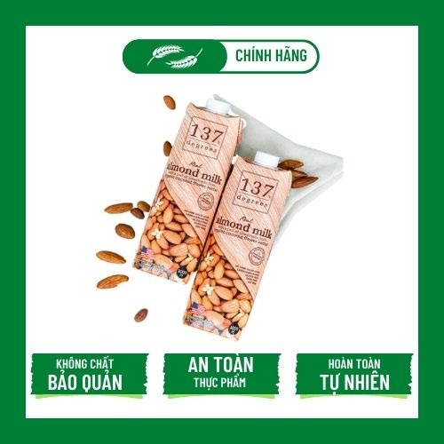 Sữa hạt Hạnh Nhân Nguyên Chất 137 Degrees hộp 1L