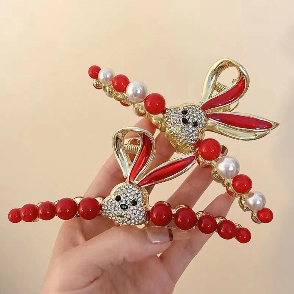 Kẹp Tóc Đính Hạt Hình Thỏ Dễ Thương Thời Trang Cho Nữ