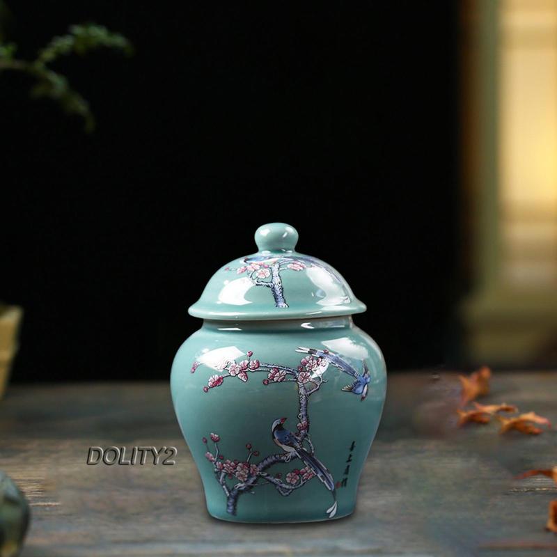 Set 2 Lọ Sứ Đựng Sơn Dầu 1300ml Vẽ Tay Đẹp Mắt Tiện Dụng